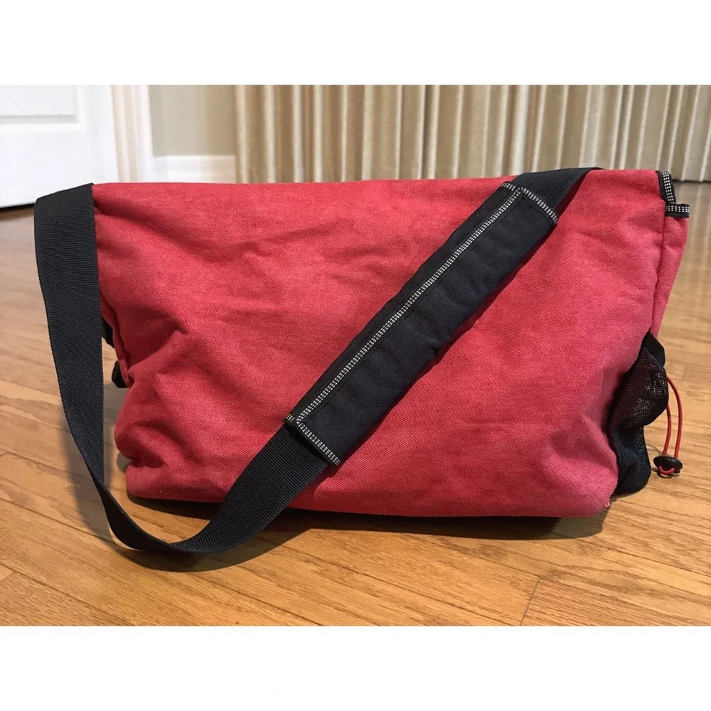 VTG 90's Tommy Hilfiger Big H Spell Out Red Duffel Bag Travel Gym 20x12x8